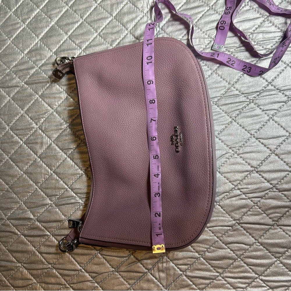 Coach Lilac Purple Pebbled Leather Shoulder Bag - Picture 4 of 10